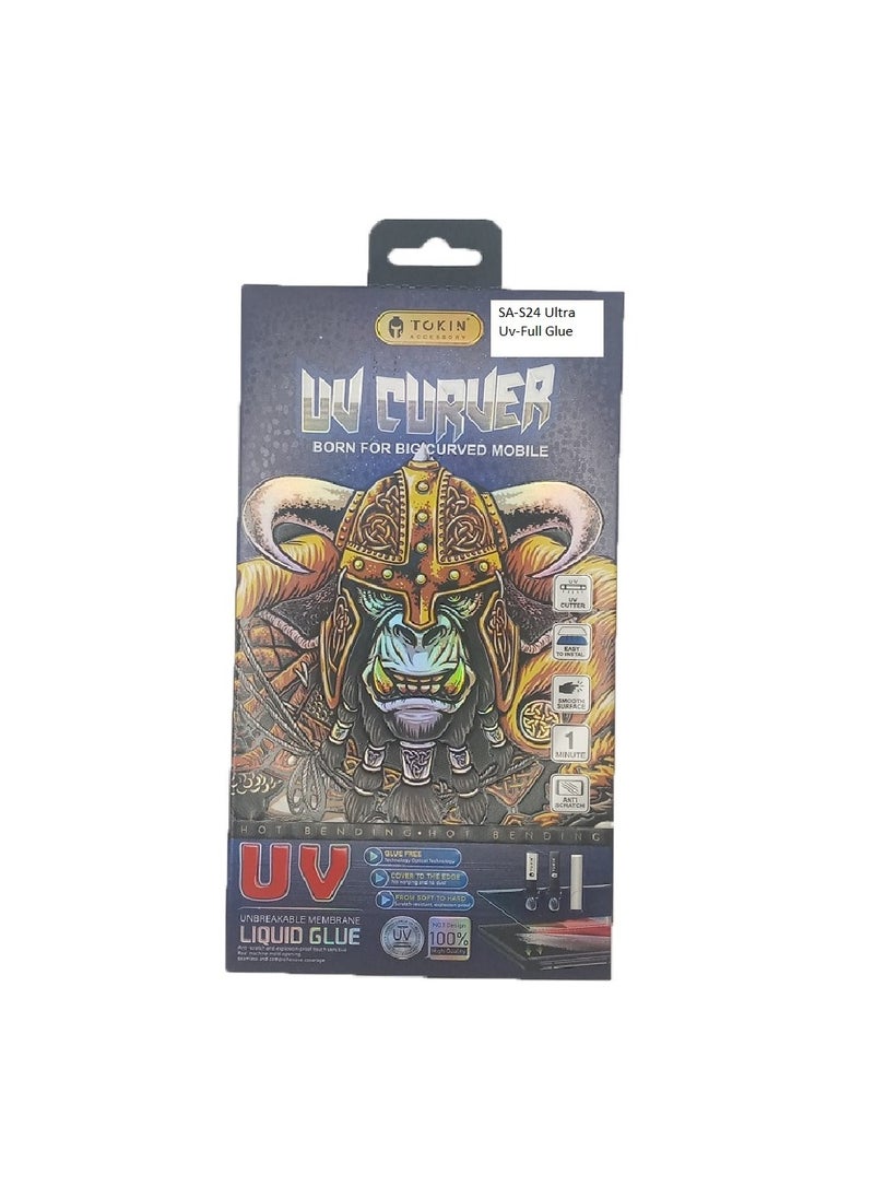 UV Liquid Glue Full Coverage Tempered Glass Screen Protector For Samsung Galaxy S24 Ultra - Clear