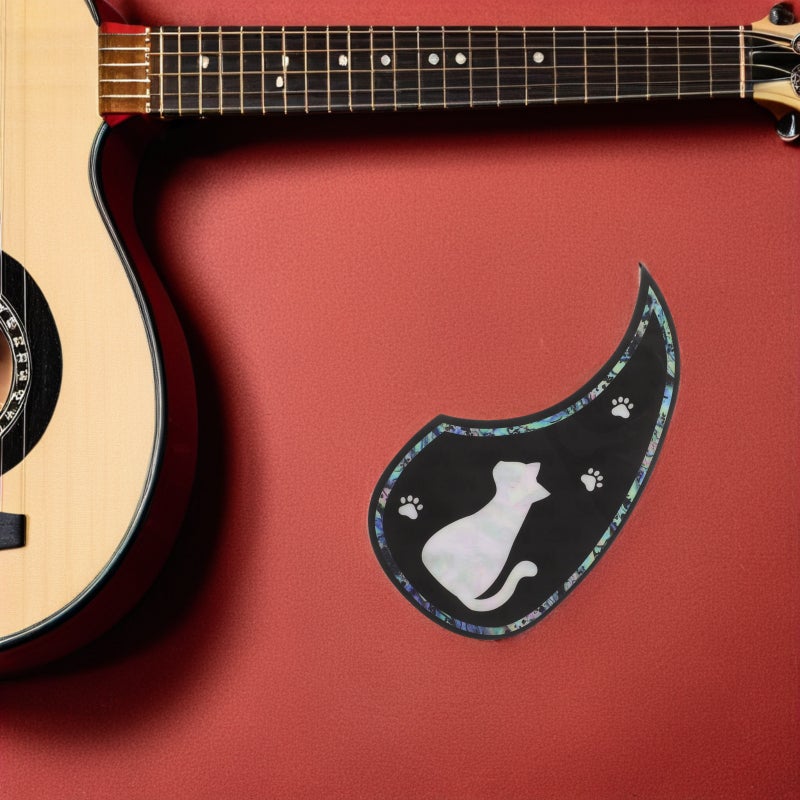 Acoustic Guitar Pickguard: Acoustic Guitar Pickguard Decorative - Cat Paw Design Scratch Plate Protector For Folk & Electric Instruments - Image 2