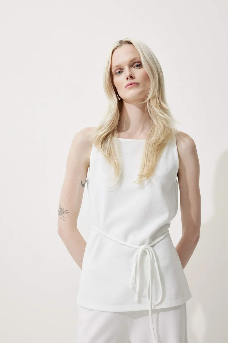 DeFacto Regular Fit Pique Boat Collar Tank Top