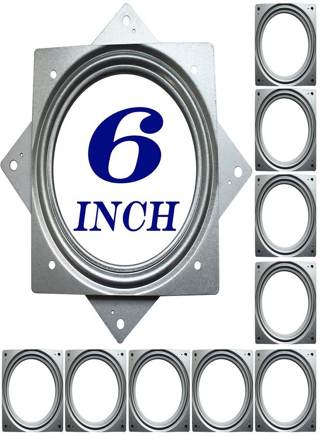 Evadow 6Inch Lazy Susan Hardware, 10 Pack Square Rotating Bearing Plate, 500lbs Capacity Lazy Susan Turntable Bearing for for Serving Trays, Kitchen Storage Racks, Craft Table, Zinc Plated Steel Swivel Plate - Image 1