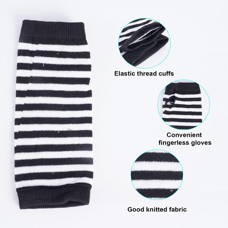 Warmbaby Halloween Arm Warmer Kids Girls Striped Arm Gloves Fingerless - Image 2