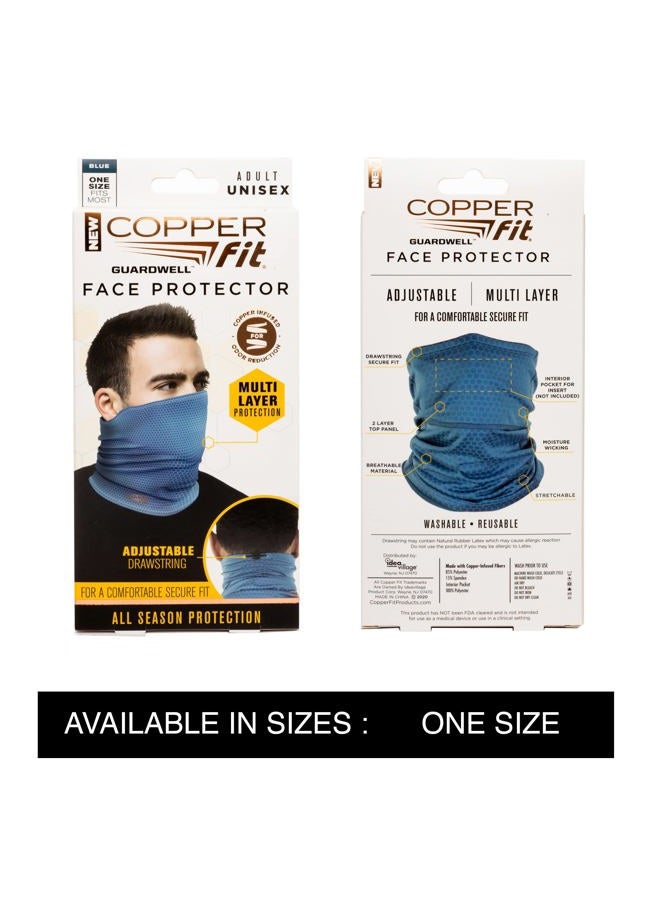 Copper Fit Unisex's Guardwell Face Cover and Neck Gaiter, Washable, Blue, Adult - Image 5