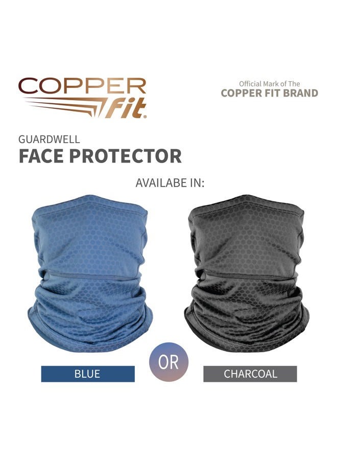 Copper Fit Unisex's Guardwell Face Cover and Neck Gaiter, Washable, Blue, Adult - Image 3