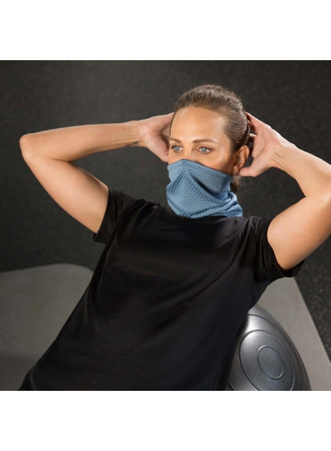 Copper Fit Unisex's Guardwell Face Cover and Neck Gaiter, Washable, Blue, Adult - Image 4