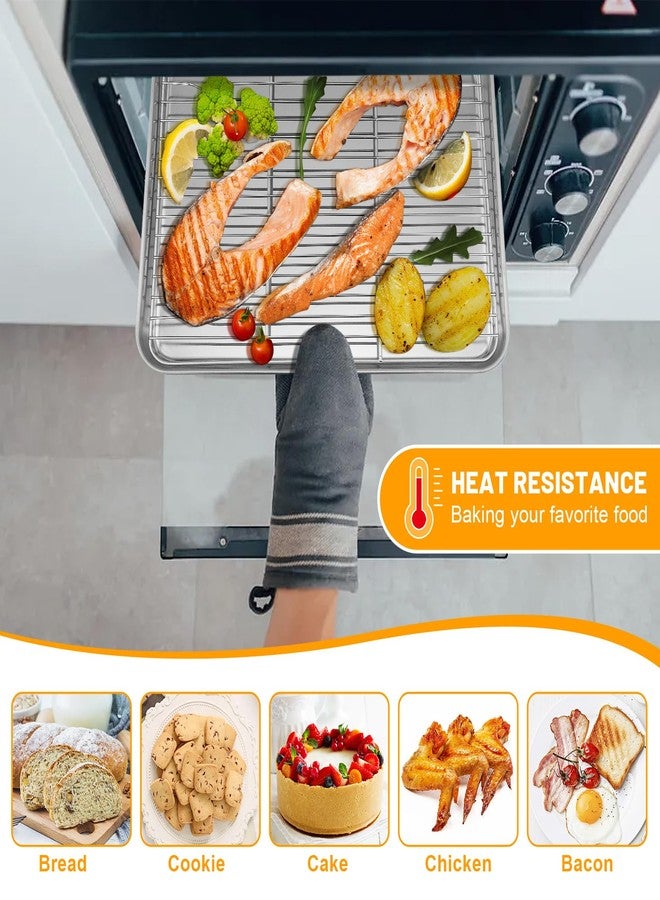 تيم فار رف تبريد من تيم فار، رف خبز سلكي من الفولاذ المقاوم للصدأ مقاس 11.7 بوصة × 9 بوصة للطهي والتحميص والشواء، مناسب لصينية الفرن، آمن للاستخدام في الفرن وغسالة الصحون، غير سام ومتين، قطعتان - Image 4