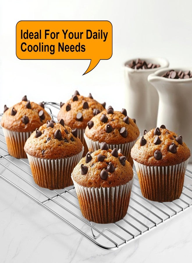 تيم فار رف تبريد من تيم فار، رف خبز سلكي من الفولاذ المقاوم للصدأ مقاس 11.7 بوصة × 9 بوصة للطهي والتحميص والشواء، مناسب لصينية الفرن، آمن للاستخدام في الفرن وغسالة الصحون، غير سام ومتين، قطعتان - Image 5