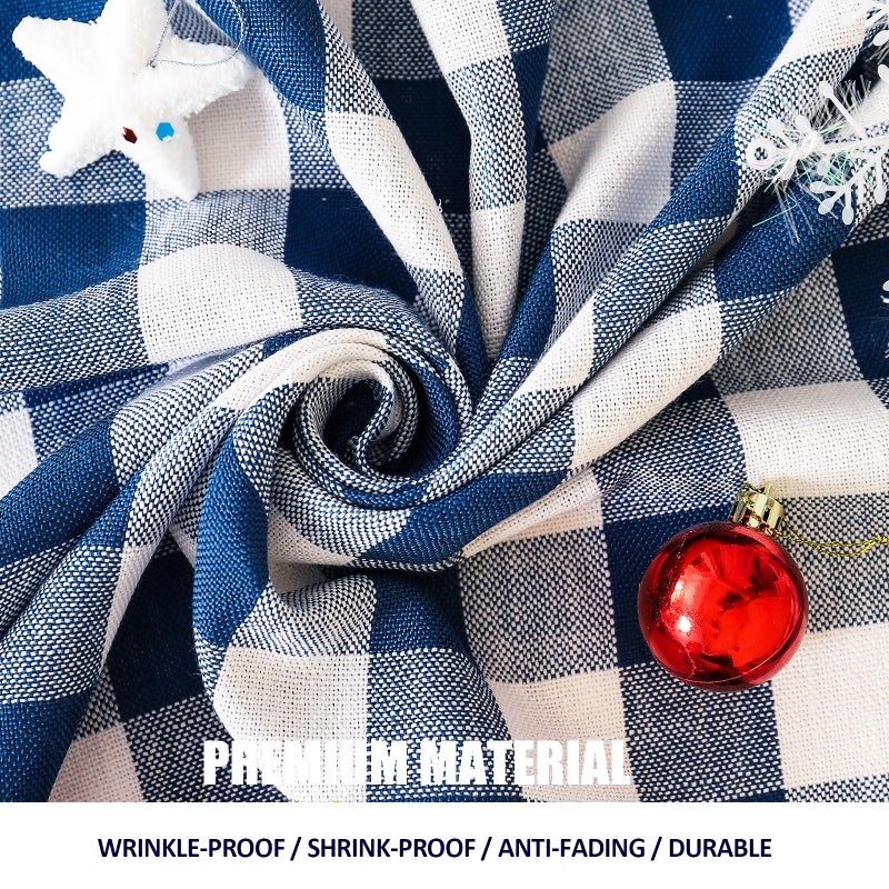Midsummer Breeze Buffalo plaid tablecloth gingham table cloth for عيد الشكر عيد الميلاد مطبخ مطعم عطلة داخلية في الهواء الطلق؟ مستطيل/مستطيل 55 × 102 البحرية الأزرق - Image 3
