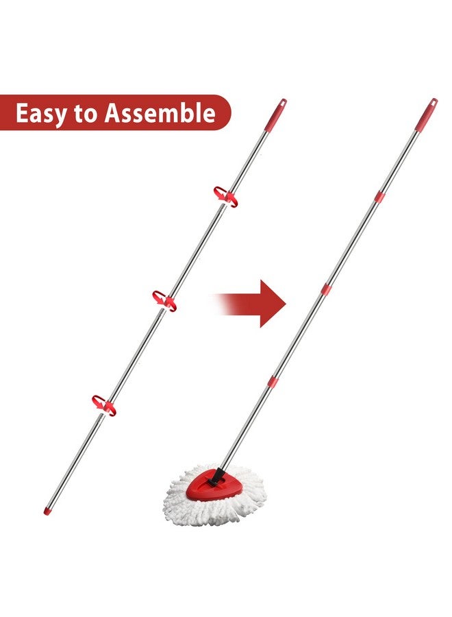 Hibaby 4-Section Spin Mop Replacement Handle- 2.5-5 Foot Mop Handle Replacement Stick Only Compatible with O Cedar EasyWring Spin Mop Base (Mop Head Not Included) - Image 4