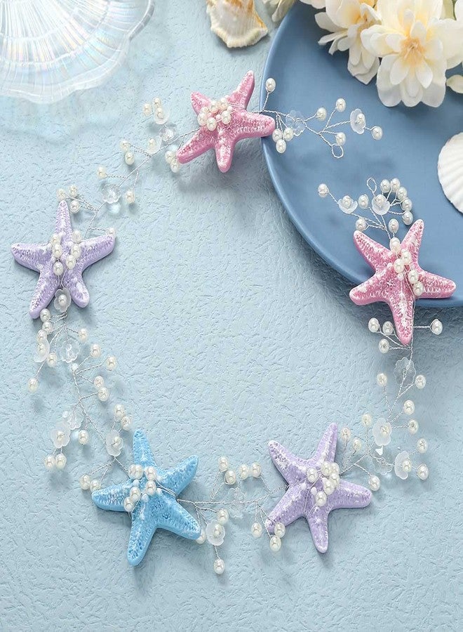 Unicra Wedding Starfish Headpiece Bridal Wedding Hair Vine Hair Accessories for Brides and Bridesmaids (Multi-colored) - Image 2