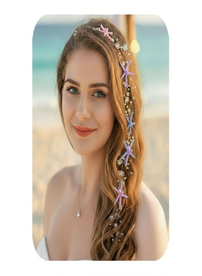 Unicra Wedding Starfish Headpiece Bridal Wedding Hair Vine Hair Accessories for Brides and Bridesmaids (Multi-colored) - Image 1