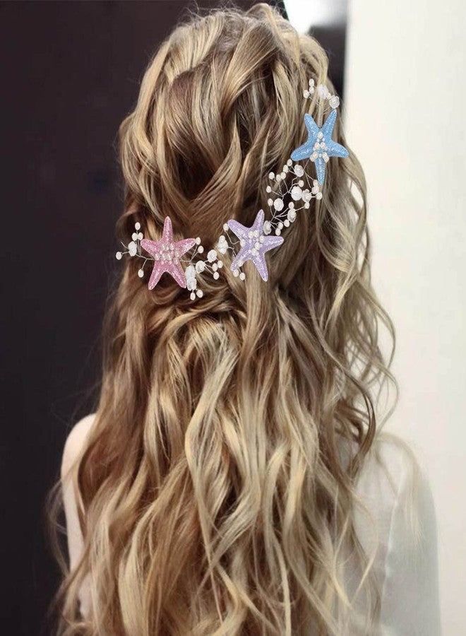 Unicra Wedding Starfish Headpiece Bridal Wedding Hair Vine Hair Accessories for Brides and Bridesmaids (Multi-colored) - Image 3