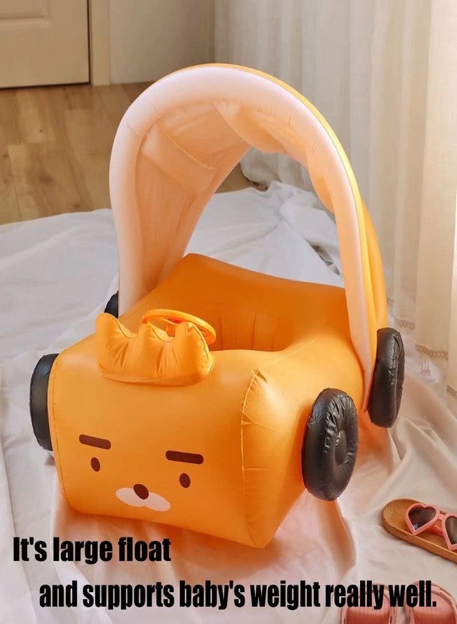 qiaoniuniu Baby Pool Float, Infant Toddler Swim Floaties with Canopy for 1-5 Years Boys Color Yellow - Image 2