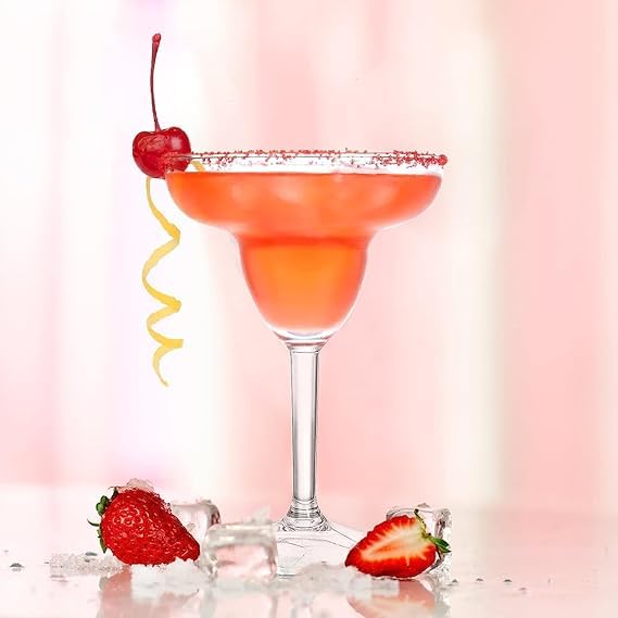 ROSEFINCH كؤوس نبيذ مارغريتا من روزفينش كلاسيكية للشرب ذات فم واسع مجموعة من 4 كؤوس شفافة بسعة 190 مل - Image 2