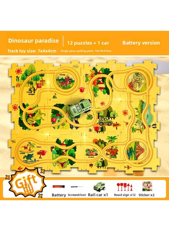 Children's Electric Train Car Sliding Over The Mountain Track DIY Puzzle Rail Car Toy Boy 3-6 Years Old 