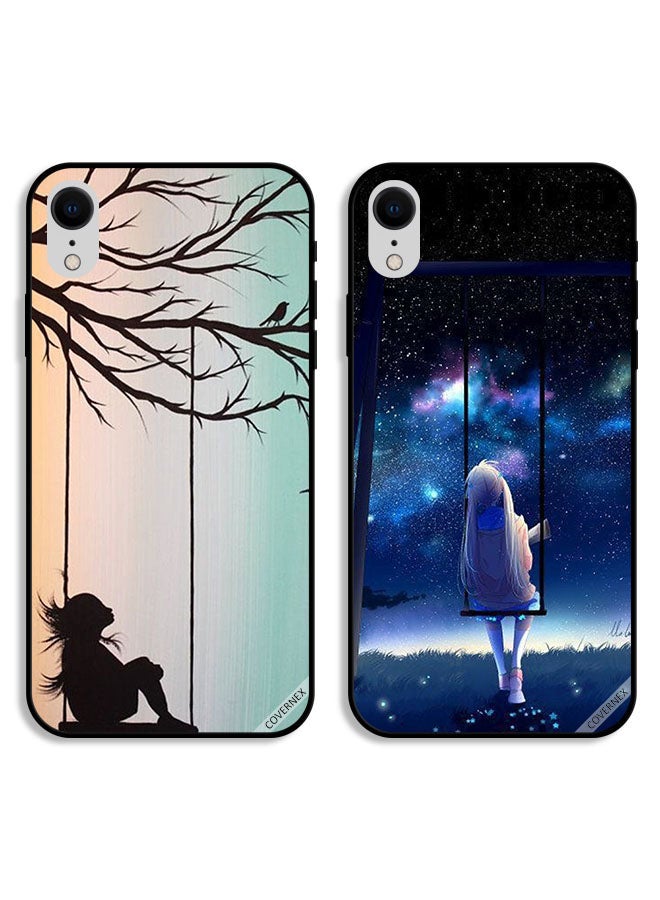 Covernex Two Cases For Apple iPhone XR Protective Covers Sad Little Girl Art Paint - Image 1