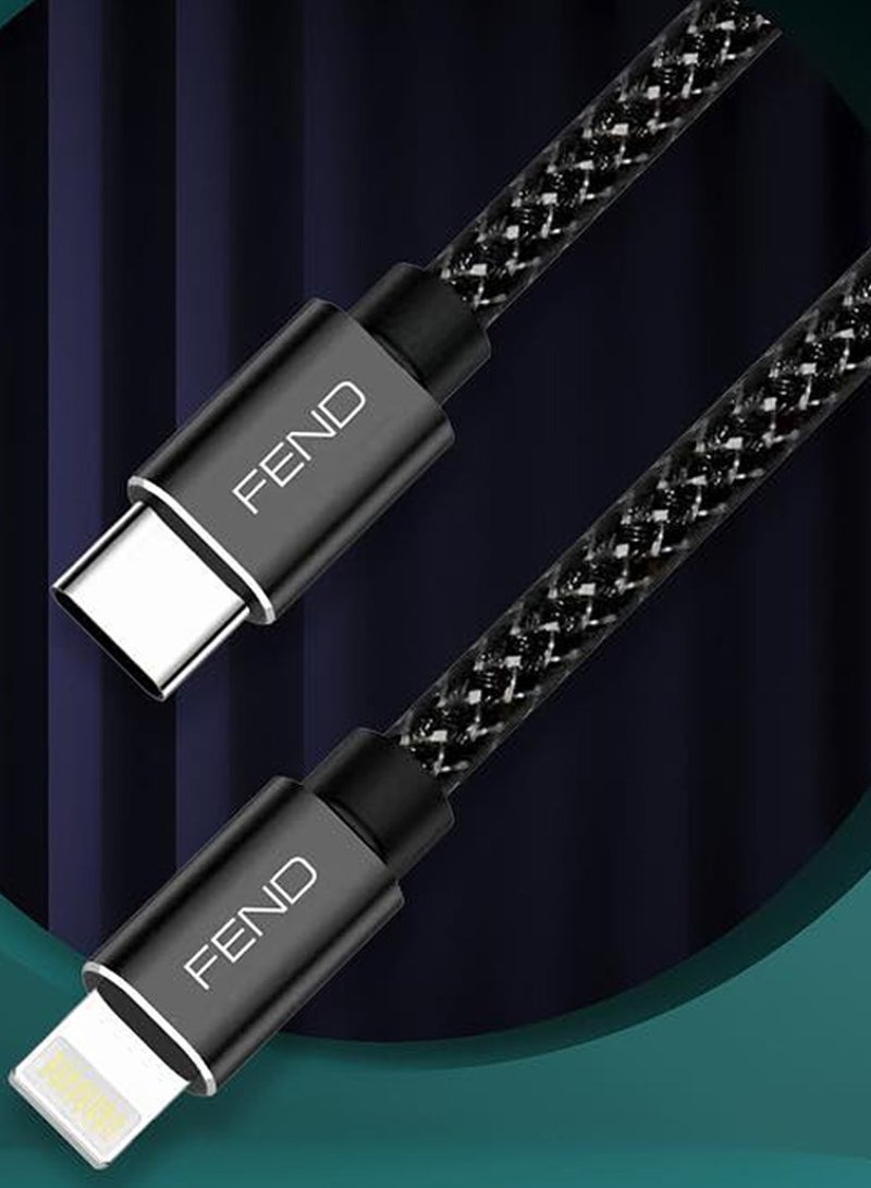 فيند كابل Fend FW80 من النوع C إلى Lightening للشحن السريع ونقل البيانات متوافق مع أجهزة iPhone وأجهزة iOS الأخرى - Image 3