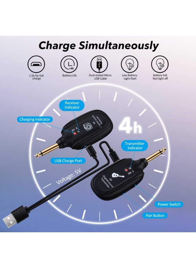 النظام اللاسلكي للجيتار A8 – جهاز إرسال واستقبال – درجة احترافية، تأخير منخفض - Image 3