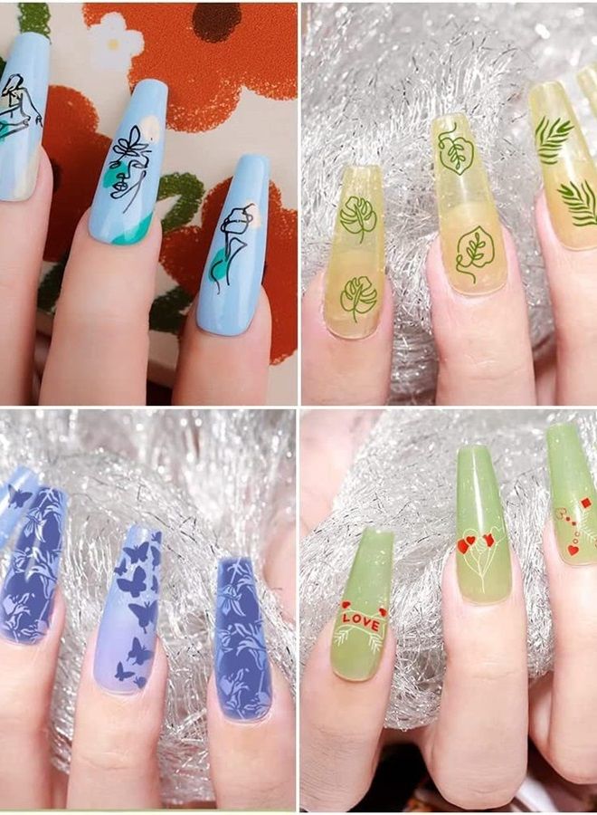 Biutee Nail stamping polish gel Pack of 12 Colors 8ML UV LED Gel Polish Special Polish Gel Printed Nail Polish Gel for nail stamping plate