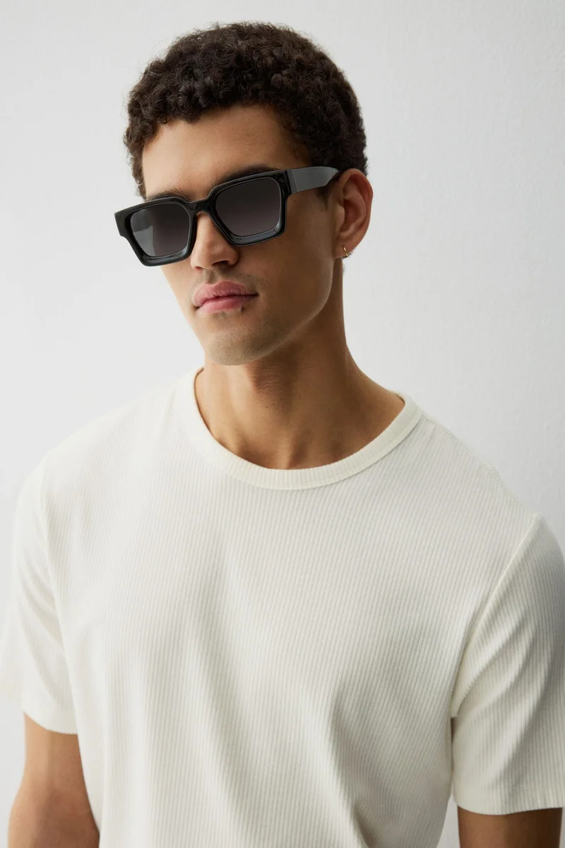 H&M Slim Fit Ribbed T-shirt