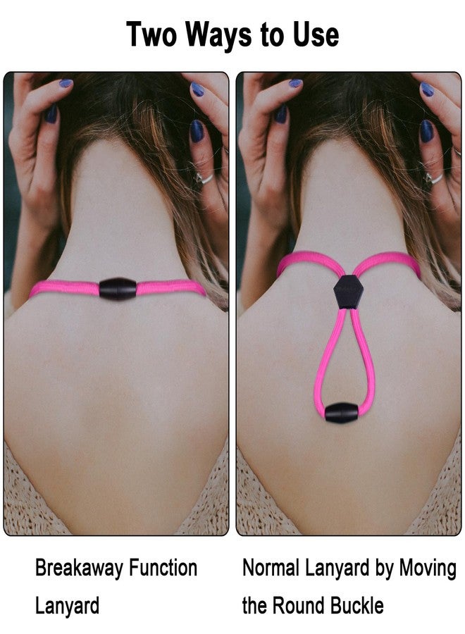 Wisdompro Breakaway Neck Lanyards, 23 inch Heavy Duty Round Cord Lanyard with Safety Breakaway Buckle, Detachable Buckle and Metal Hook for ID Card Badge Holder and Keys- Hotpink - Image 5