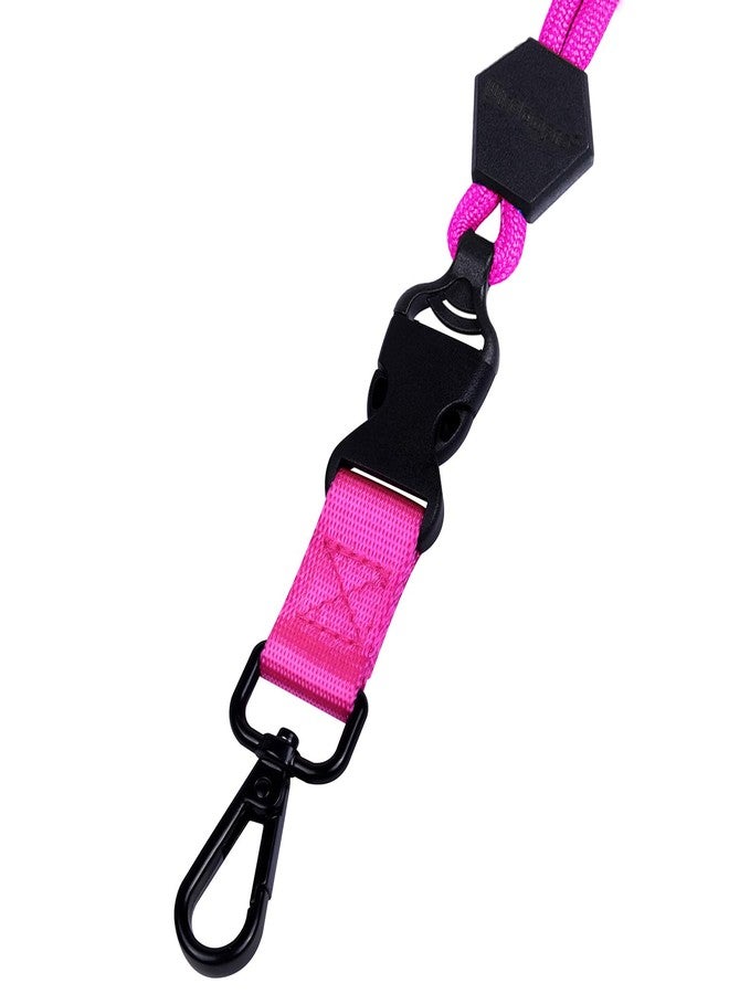 Wisdompro Breakaway Neck Lanyards, 23 inch Heavy Duty Round Cord Lanyard with Safety Breakaway Buckle, Detachable Buckle and Metal Hook for ID Card Badge Holder and Keys- Hotpink - Image 4