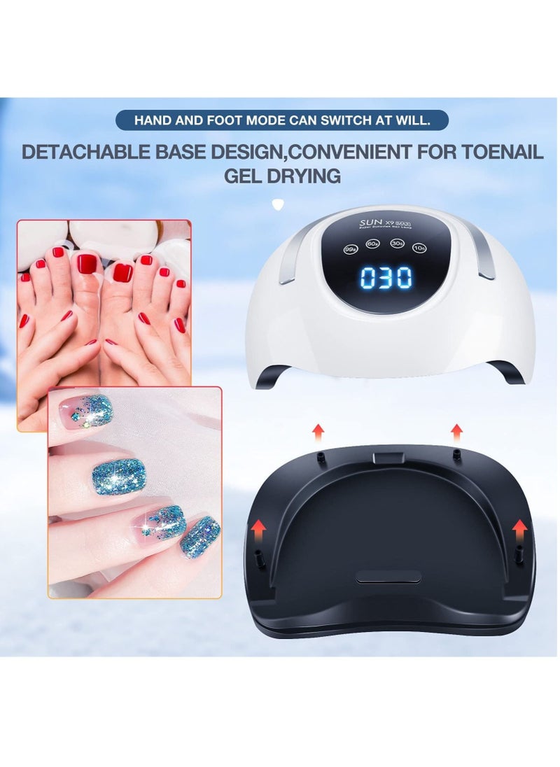 Generic - 220W UV LED Nail Lamp UV Light Nail Dryer for Nails Gel Polish with 57 Lamp Beads 4 Timer Setting LCD Touch Display Screen Auto Sensor Professional Nail Light UV Nail Lamp for Gel Nails - Image 1