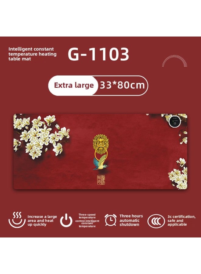 Heating Mouse Pad Warm Table Mat Hand Warmer Office Warm Table Mat Heating Heating Table Mat Hand Warmer-Color:330*800 [heating Pad]]-Pattern:G-1103 - Image 1