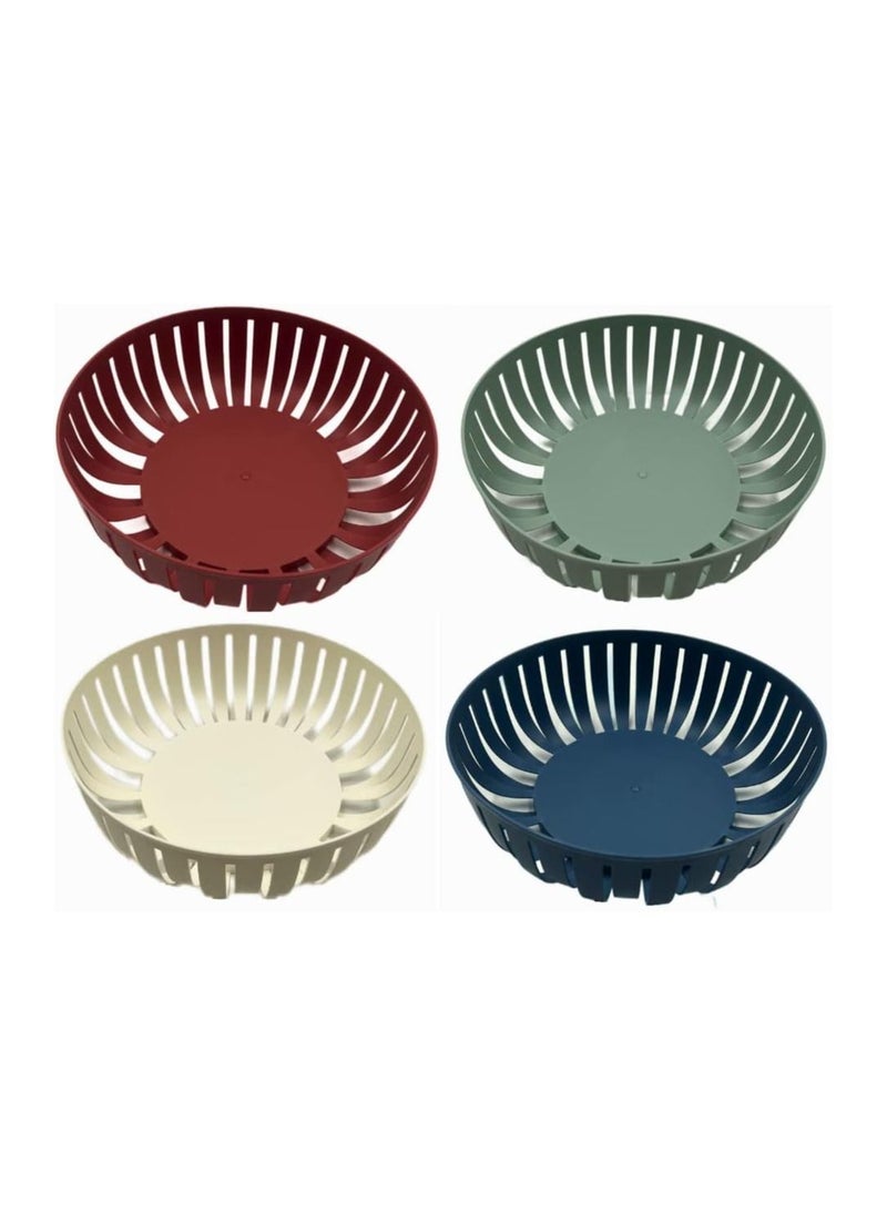 VIO Multifunctional Multicolor Reusable Basket Durable Household Wash and Drain Basket Kitchen and Home Storage Basket suitable for Fruits Vegetables Snacks Bread Candy Set of 4  - Image 1