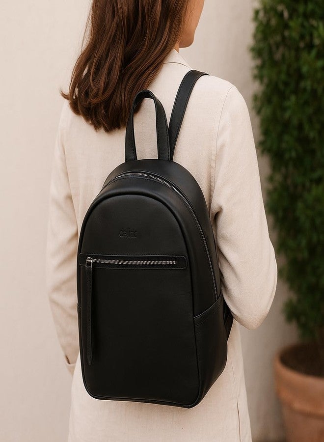 Celtic Premium Genuine Leather Backpack for Women | Minimal Structured Design with Front Zip Pocket - Image 2