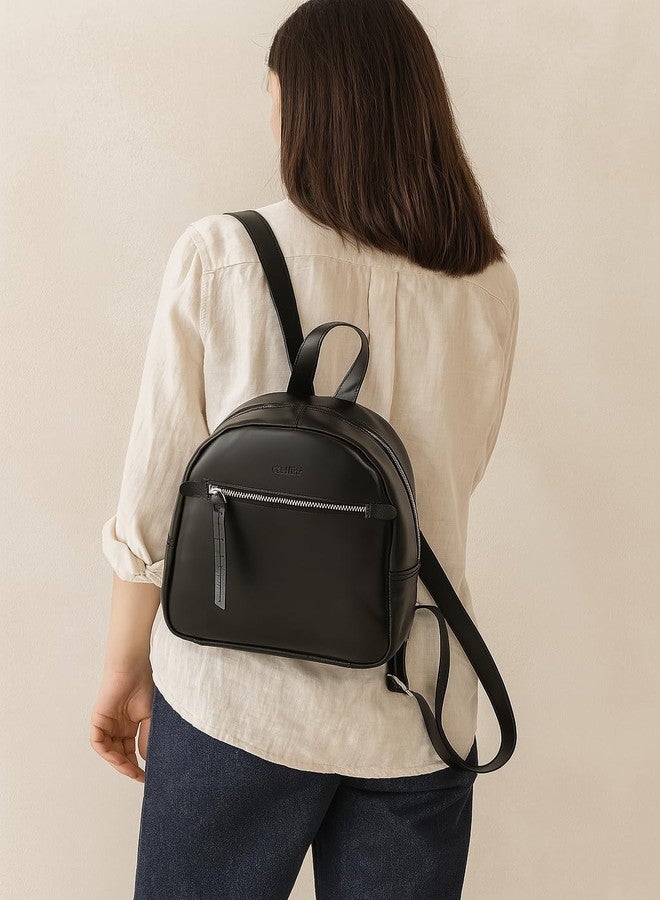 Celtic Premium Genuine Leather Backpack for Women | Minimal Structured Design with Front Zip Pocket - Image 3