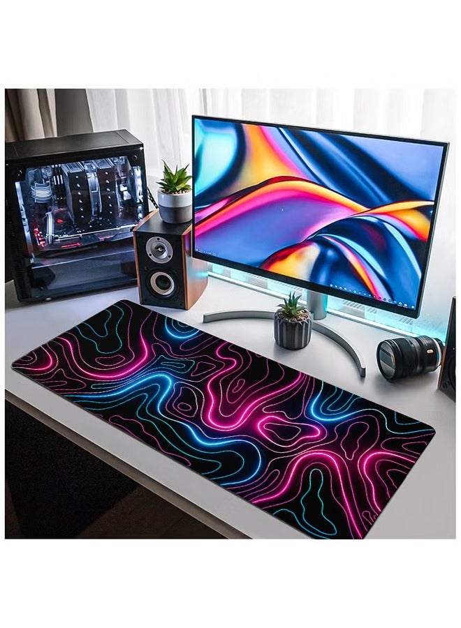 Large Gaming Mousepad with Non-Slip Rubber Base and Stitched Edge Smooth Cloth Surface Long Computer Keyboard Mouse Mat for Home Office Work Desk 800*300*3MM - Image 4