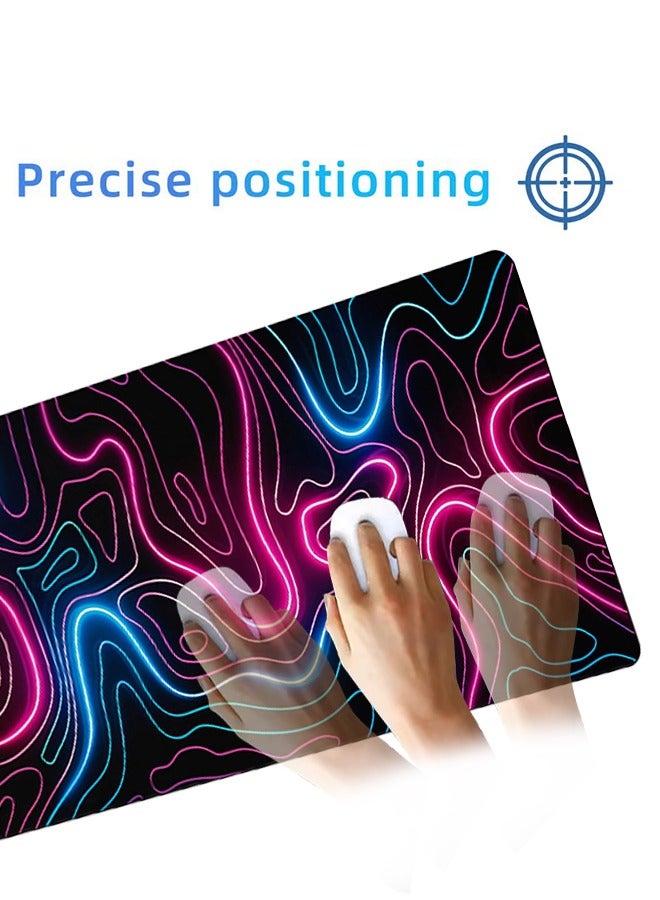 Large Gaming Mousepad with Non-Slip Rubber Base and Stitched Edge Smooth Cloth Surface Long Computer Keyboard Mouse Mat for Home Office Work Desk 800*300*3MM - Image 5