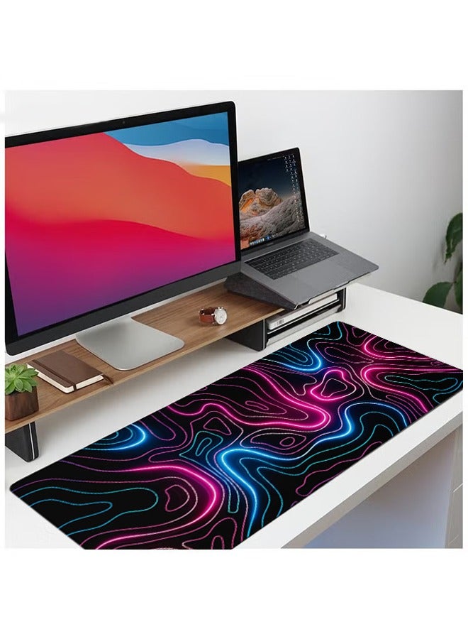 Large Gaming Mousepad with Non-Slip Rubber Base and Stitched Edge Smooth Cloth Surface Long Computer Keyboard Mouse Mat for Home Office Work Desk 800*300*3MM - Image 3