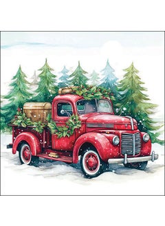 DCAD Crafts DCAD Decoupage Tissue Paper Napkin Christmas tissue Van in the snow Pack of 20 Same Design Size 33 cm X 33 cm 