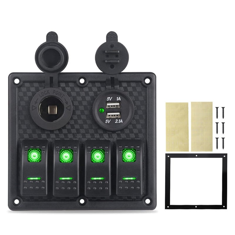 Wivplex Herorider Boat Rocker Switch Panel with Dual USB Charger - Image 1