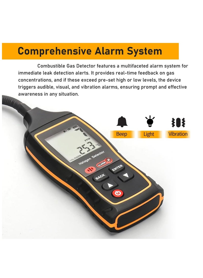 Refrigerant Leak Detector – Advanced HVAC/Auto  Halogen Sniffer with LCD Display, High Accurately Detects R22, R32, R134A, Ideal for Professional  Home Use, Fast Response with Audio Alarm - Black - Image 3