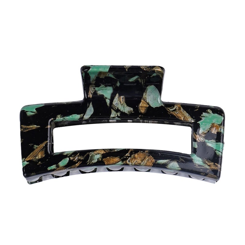 Generic New Oil Painting Hair Claw Large Capacity8-5 square drop ink black green 8-5 square drop ink black green
