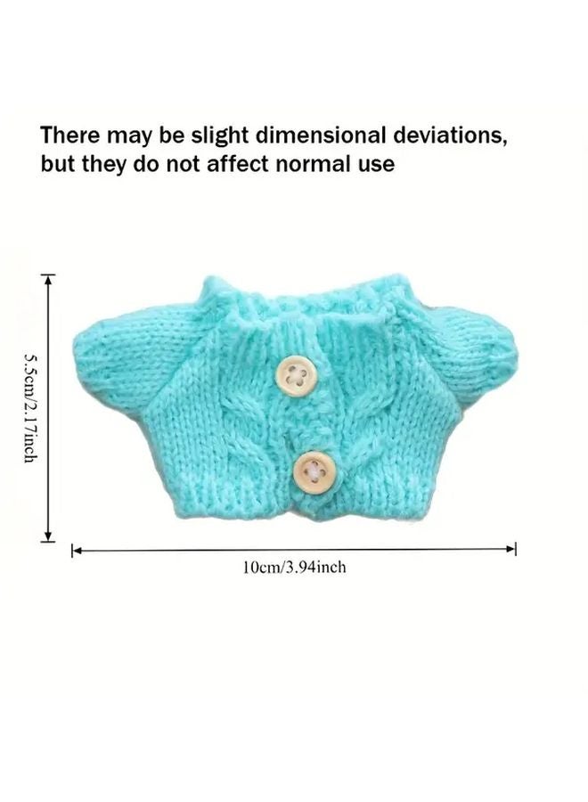 5 قطع ترترل لطيف بلون عشوائي، سترة ضفادع صغيرة ناعمة من الكروشيه، ملابس للحيوانات الأليفة بإغلاق زر - Image 3
