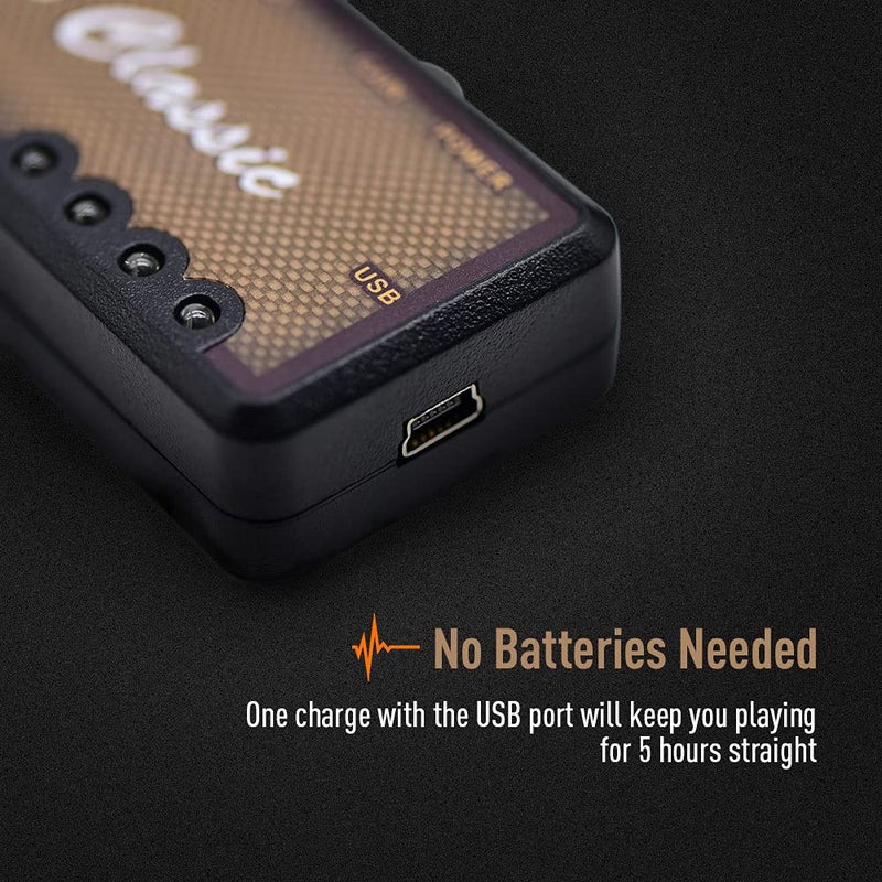 SONICAKE QAP-2E أمفونكس US كلاسيك بلوز أوفردرايف سماعة رأس جيتار محمولة قابلة للشحن عبر USB مع تأثيرات مدمجة ومدخل AUX، كابل شحن USB - Image 4