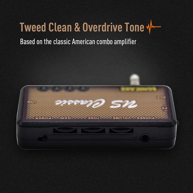 SONICAKE QAP-2E أمفونكس US كلاسيك بلوز أوفردرايف سماعة رأس جيتار محمولة قابلة للشحن عبر USB مع تأثيرات مدمجة ومدخل AUX، كابل شحن USB - Image 2