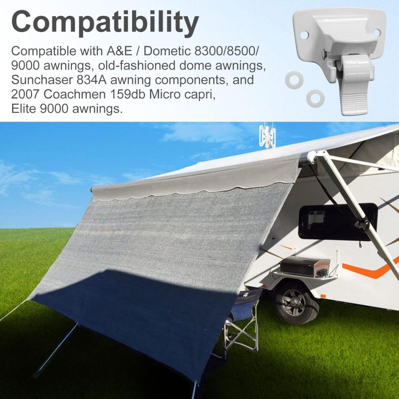 RV Awning Bottom Bracket: Sturdy Metal White Wall Mount - Perfect Compatibility For Dometic & Sunchaser Series For RV Camper Trailer Replacement Parts - Image 4
