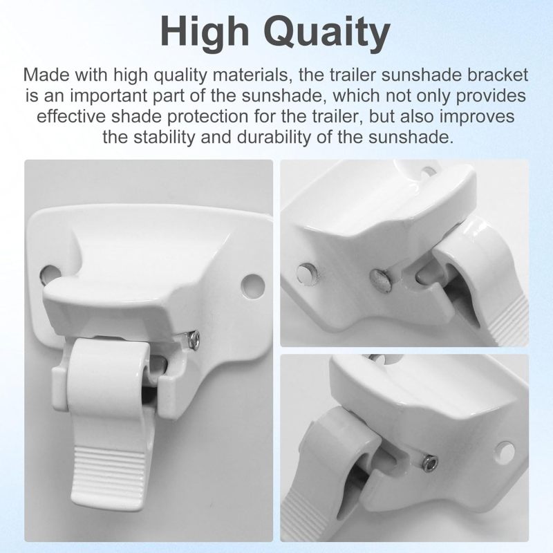 RV Awning Bottom Bracket: Sturdy Metal White Wall Mount - Perfect Compatibility For Dometic & Sunchaser Series For RV Camper Trailer Replacement Parts - Image 5