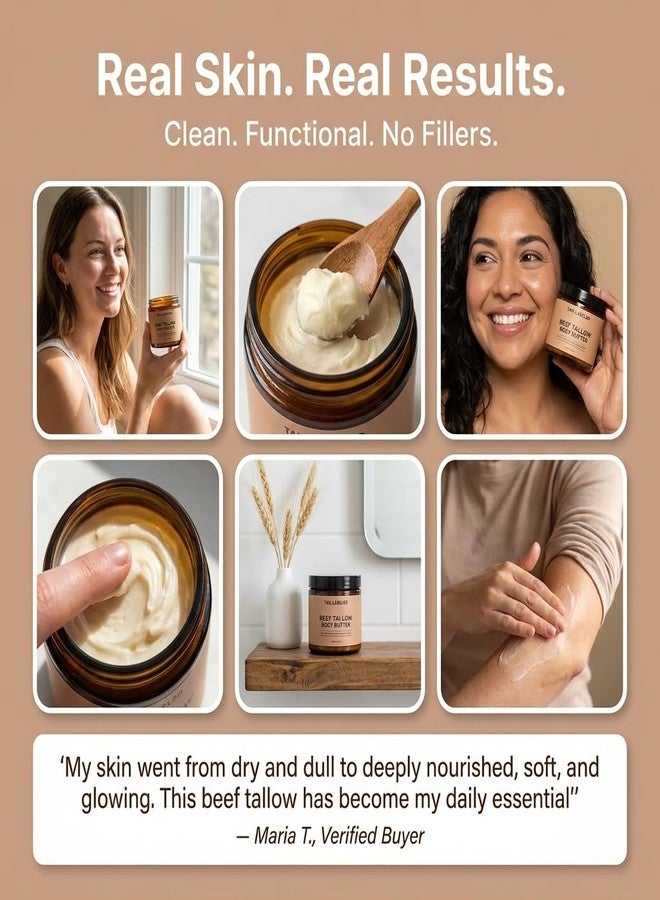 Body Restore Grass-Fed Beef Tallow Cream with Manuka Honey – Deep Moisturizing Skin Balm for Dry Skin, Face & Body Hydration, Rich in Vitamins A, D, E & K – Unscented, 2.5 oz - Image 3