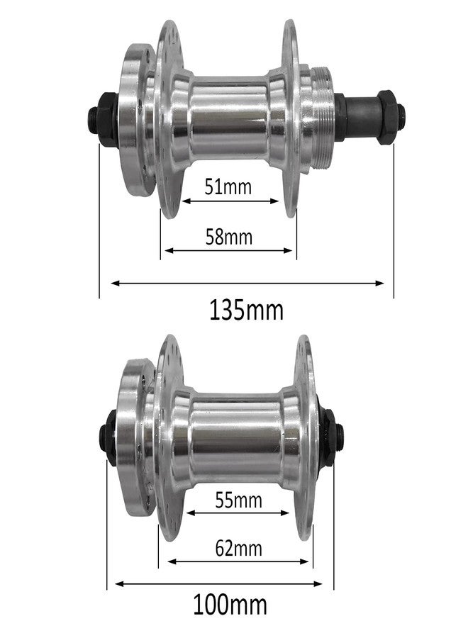 DONSP1986 Bike Wheel Part Bicycle hub, Bike Hub 36 Hole, Quick Release,Alum,One Pair,100mm x135mm Front Width and Rear Width - Image 2