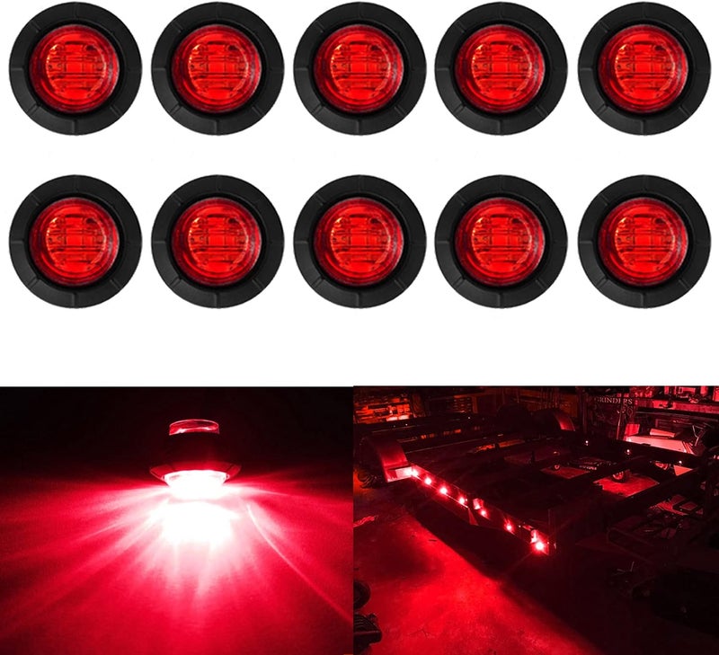 KEING 10 Pack Amber + 10 Pack Red + 10 Pack White Sealed Waterproof Mini Small Round 3/4 Inch LED Marker lights Signal Lights Indicator Lights 12V for Trailer Truck Bus Van ATV RV Lorry Caravan - Image 3