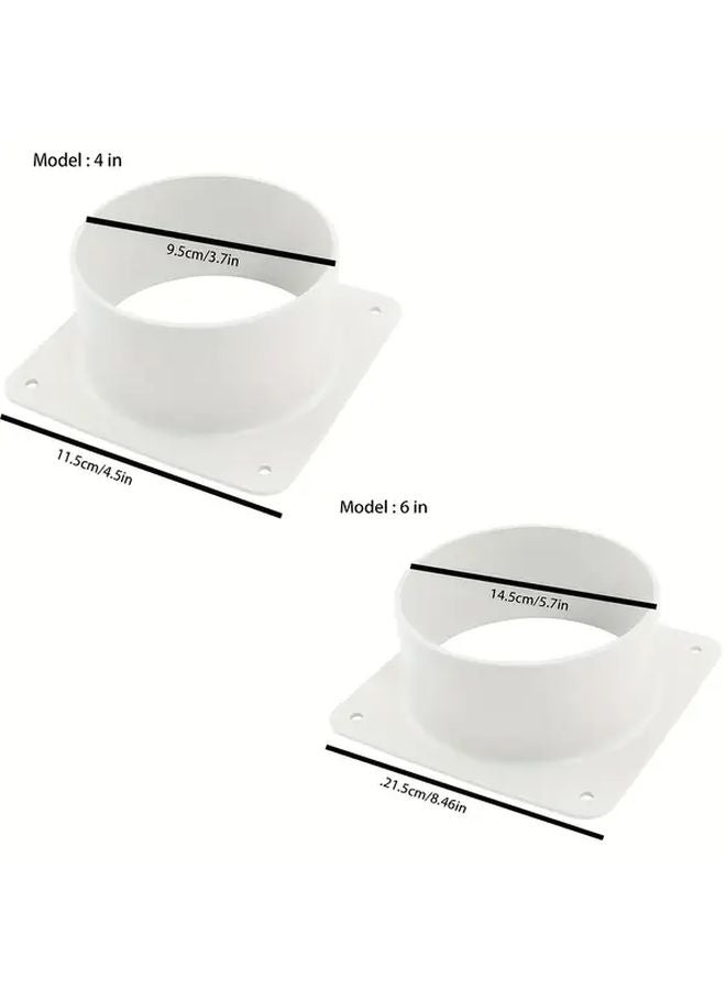 4 Inch Plastic Ventilation Duct Connector Flange For Dryers Wall Ceiling Air Pipe - Image 5