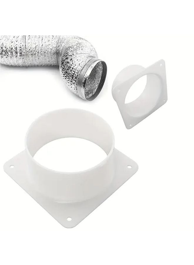 4 Inch Plastic Ventilation Duct Connector Flange For Dryers Wall Ceiling Air Pipe - Image 2