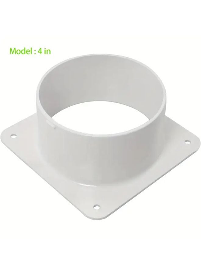 4 Inch Plastic Ventilation Duct Connector Flange For Dryers Wall Ceiling Air Pipe - Image 1