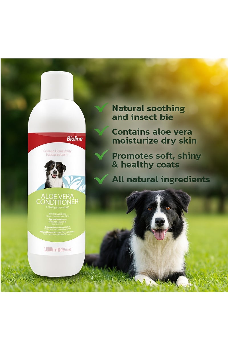 بايولاين بلسم الكلاب بالصبار من بيولاين – 1 لتر | للعناية بشعر الكلاب وجعله ناعم ولامع وخالٍ من التشابك | مناسب لجميع السلالات - Image 2