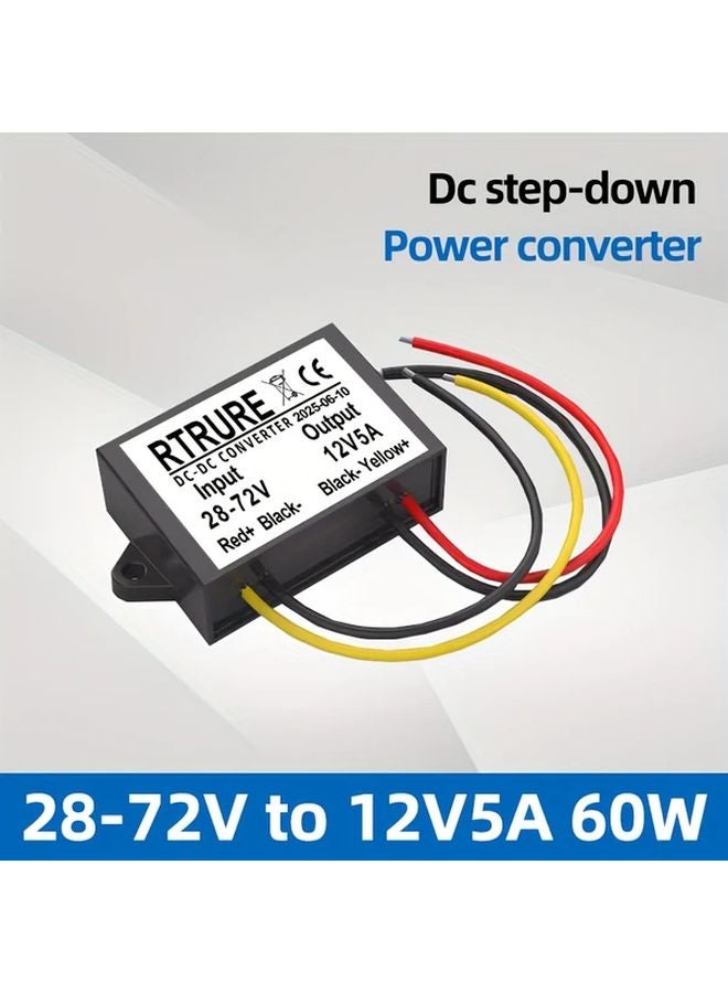 RT 28721205 DC Power Converter 60W 5A Wide Voltage 28 72V Input 12V Output - Image 3